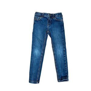 Kids 4Y Blue Skinny Fit Denim Jeans With Adjustable Waistband & Pockets